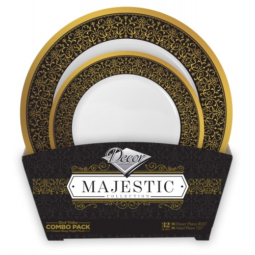 Majestic - 32st Luxe Zwart/Goud Bordenset 
