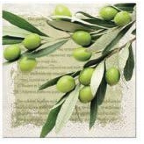 20 Servetten Greek Olives Groen - 33x33cm 3 lagen