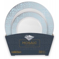 Mosaic - 32st Luxe Blauw/Zilver Bordenset 