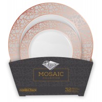 Mosaic - 32st Luxe Roos/Zilver Bordenset 