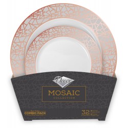 Mosaic - 32st Luxe Roos/Zilver Bordenset 