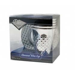 Diamond - 5 Luxe Zilver Wijn Glazen met Schotels 150ml