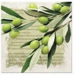 20 Servetten Greek Olives Groen - 33x33cm 3 lagen