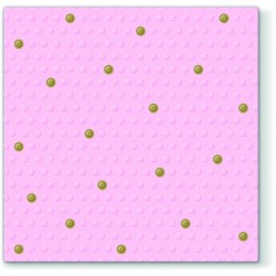 20 Servetten Inspiration Dots Spots Roos/Goud - 33x33cm 3 lagen