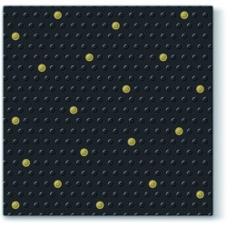 20 Servetten Inspiration Dots Spots Zwart/Goud - 33x33cm 3 lagen