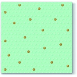 20 Servetten Inspiration Dots Spots Goud/Mint - 33x33cm 3 lagen