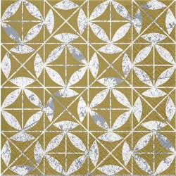 20 Servetten Mosaic Texture Goud - 33x33cm 3 lagen