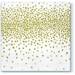 20 Servetten Confetti Goud - 33x33cm 3 lagen